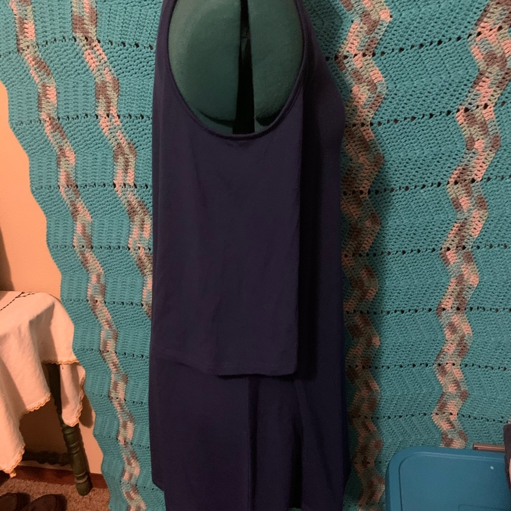 Cold shoulder royal blue blouse